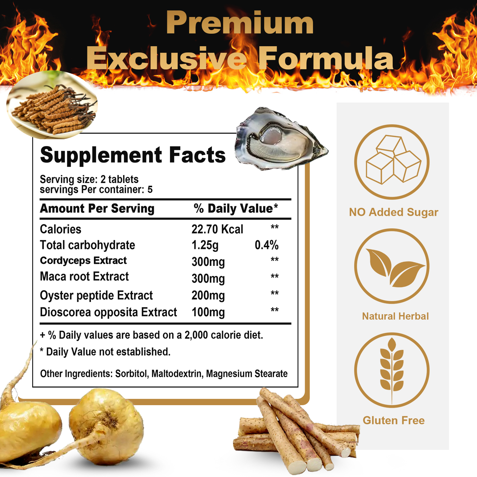 Cordyceps Maca Oyster Extract Candy Tablets