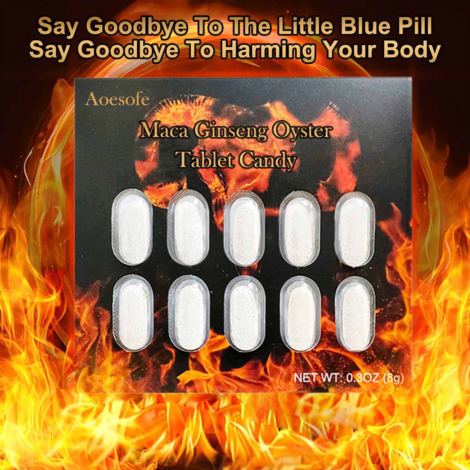 Aoesofe Maca Ginseng Oyster Extract Tablet Candy