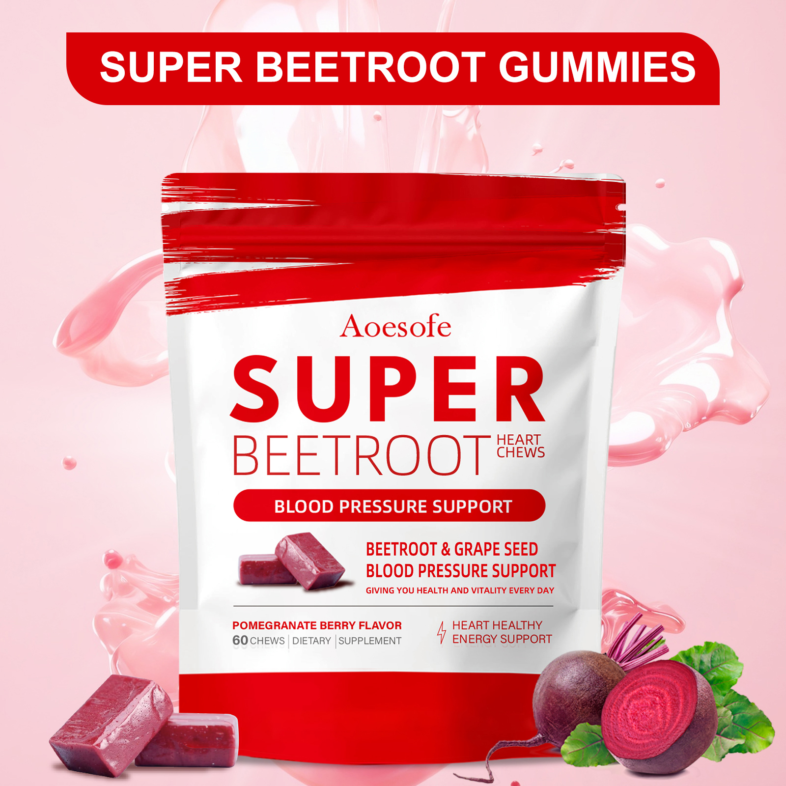 Super Beetroot Heart Chews