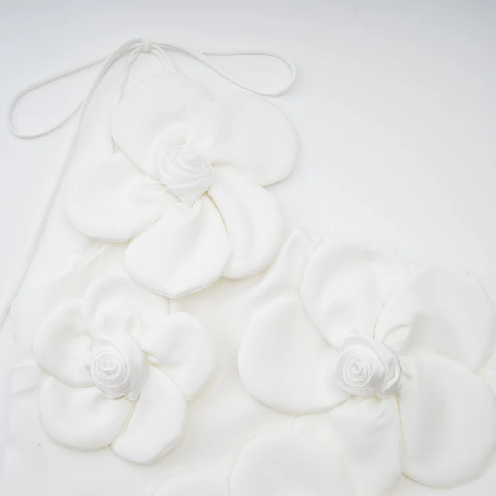 Liane floral off-shoulder mini dress in White