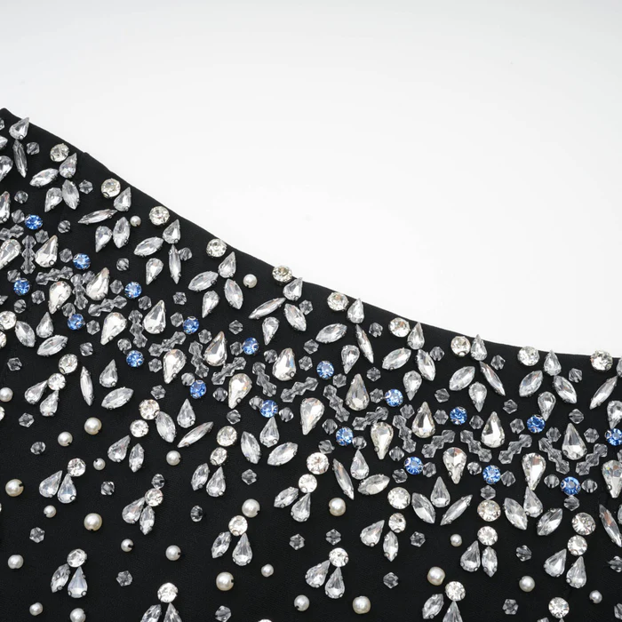 Melisande black embellished mini dress