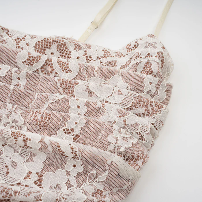 Valérie white floral lace mesh maxi dress