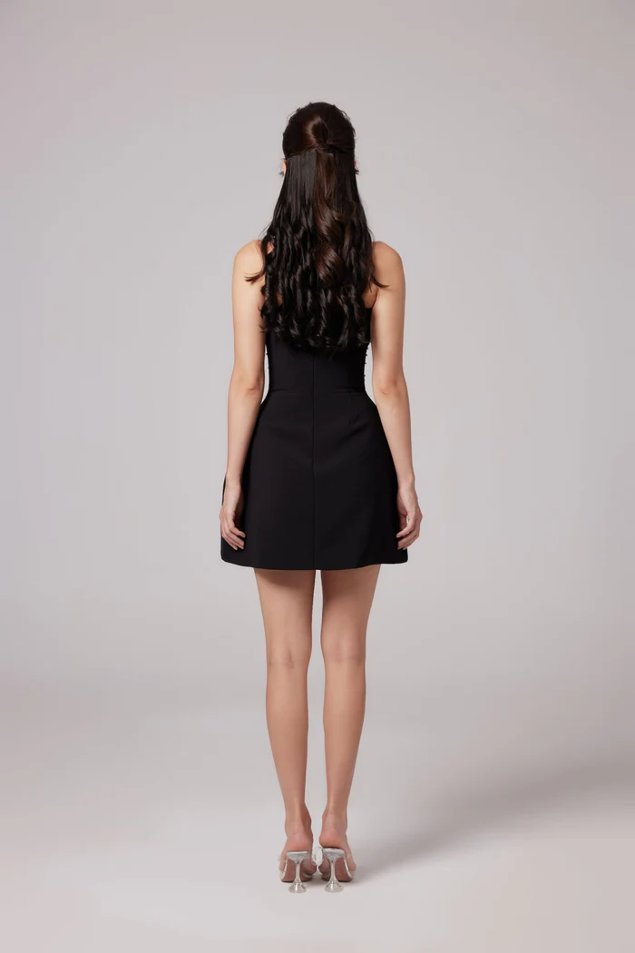 Melisande black embellished mini dress