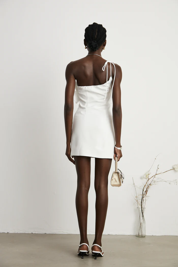 Liane floral off-shoulder mini dress in White