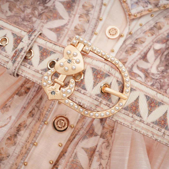 Joséphine belted V-neck mini dress