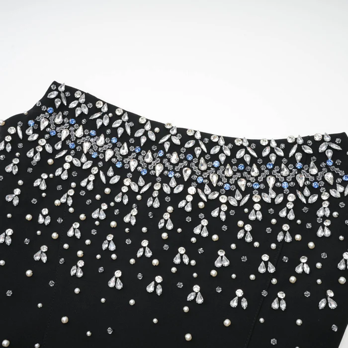 Melisande black embellished mini dress