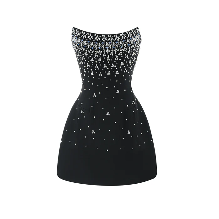 Melisande black embellished mini dress