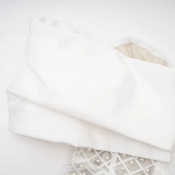 Maura faux-pearl off-shoulder dress