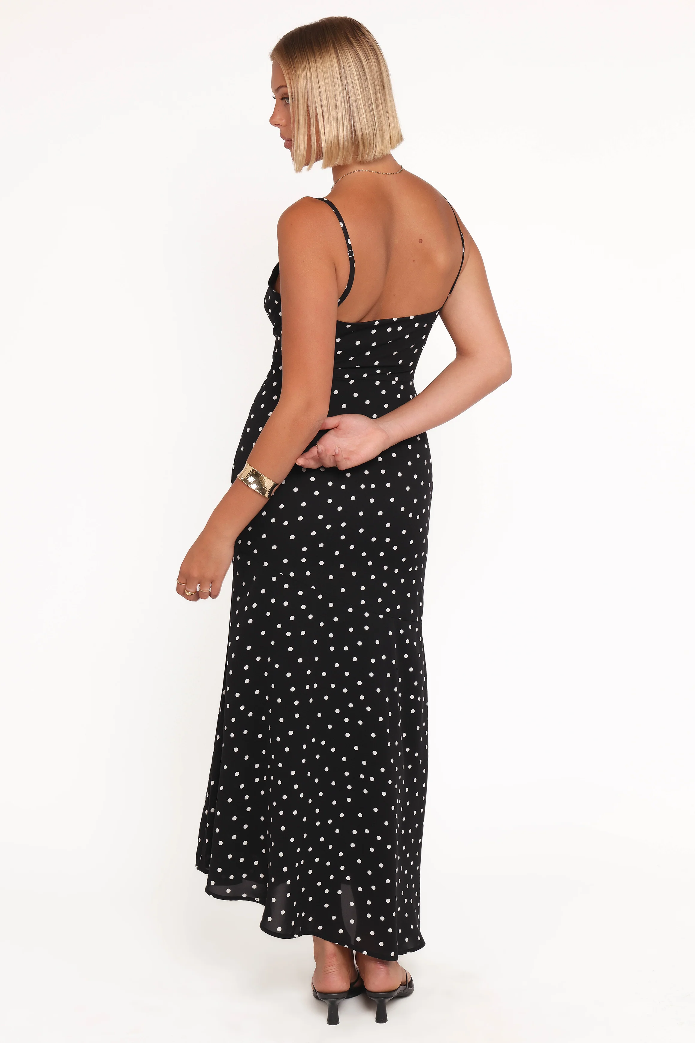 Lexia Midi Dress - Black Polka Dot