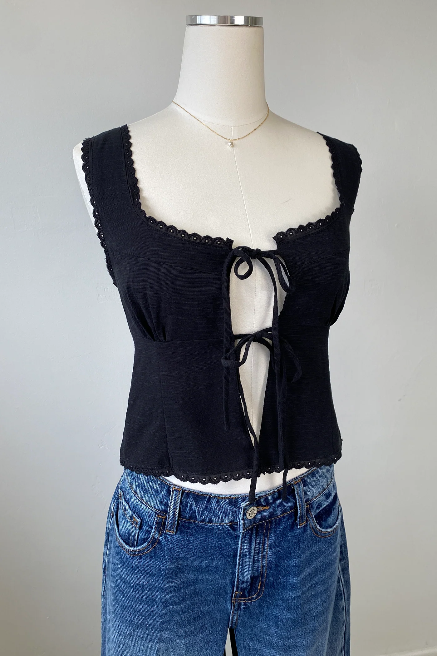 Split Front Sleeveless Top