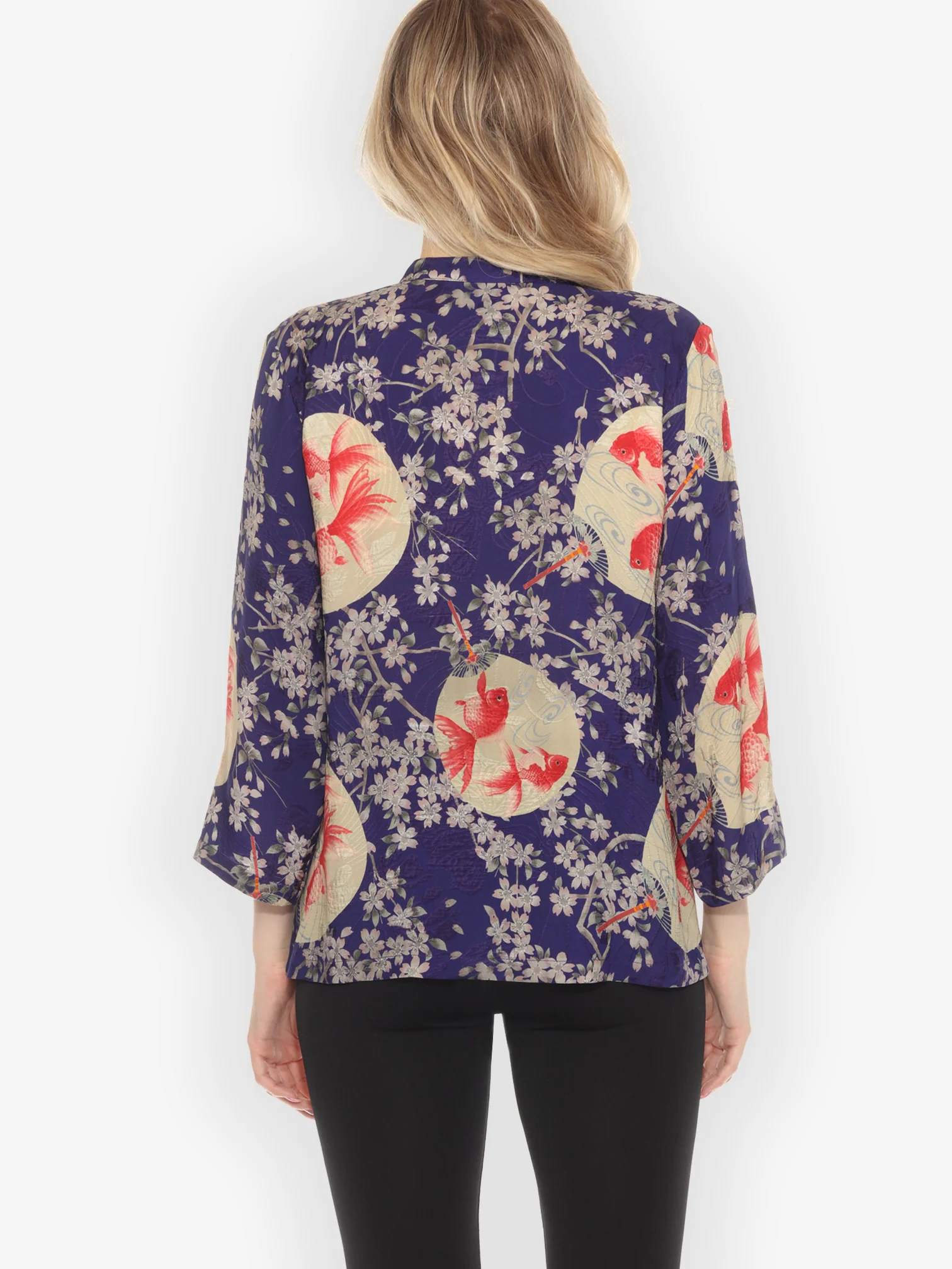 Goldfish and Blossom Classic Silk Blouse