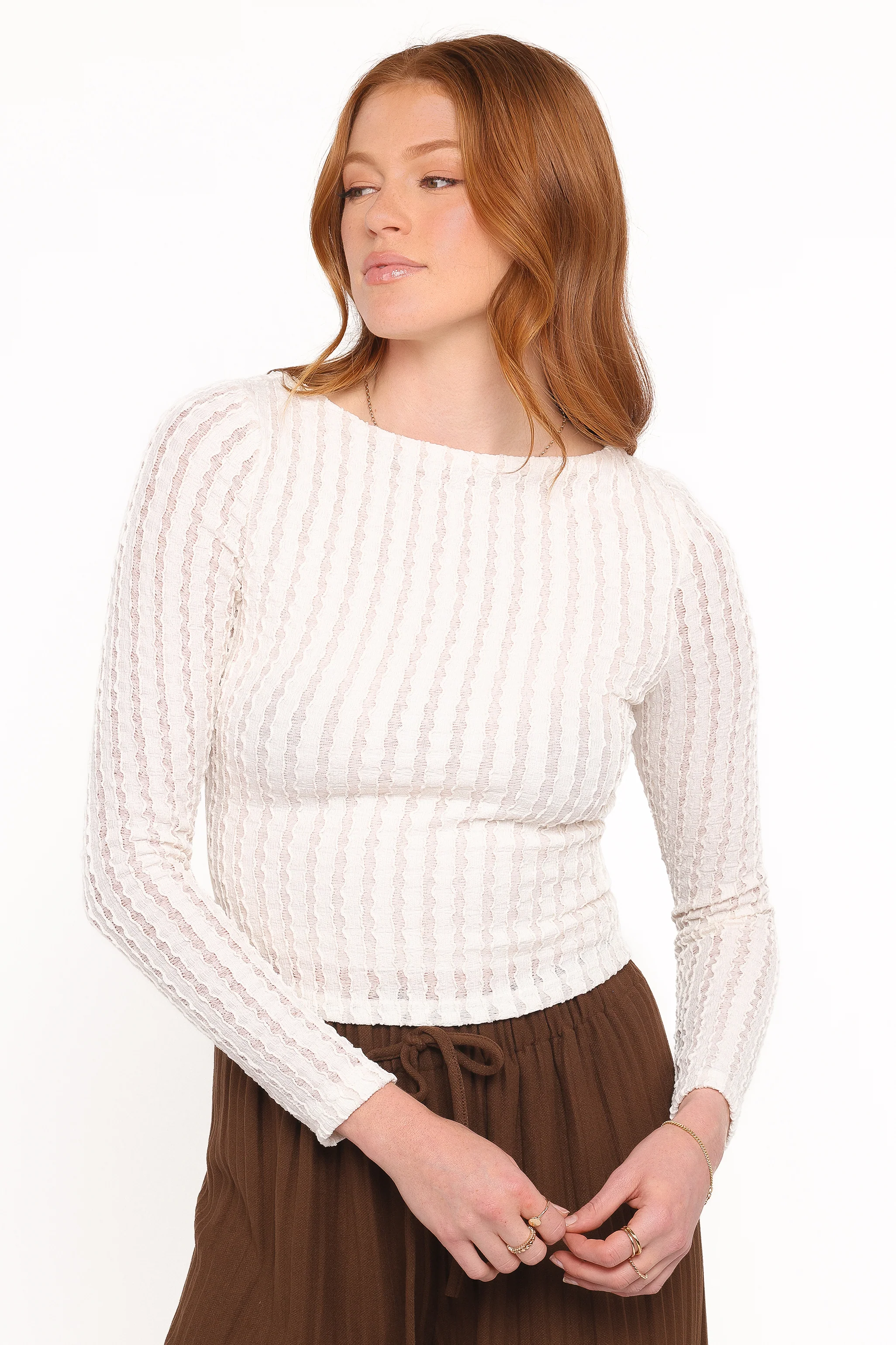 Bellatrix Textured Knit Top - Cream