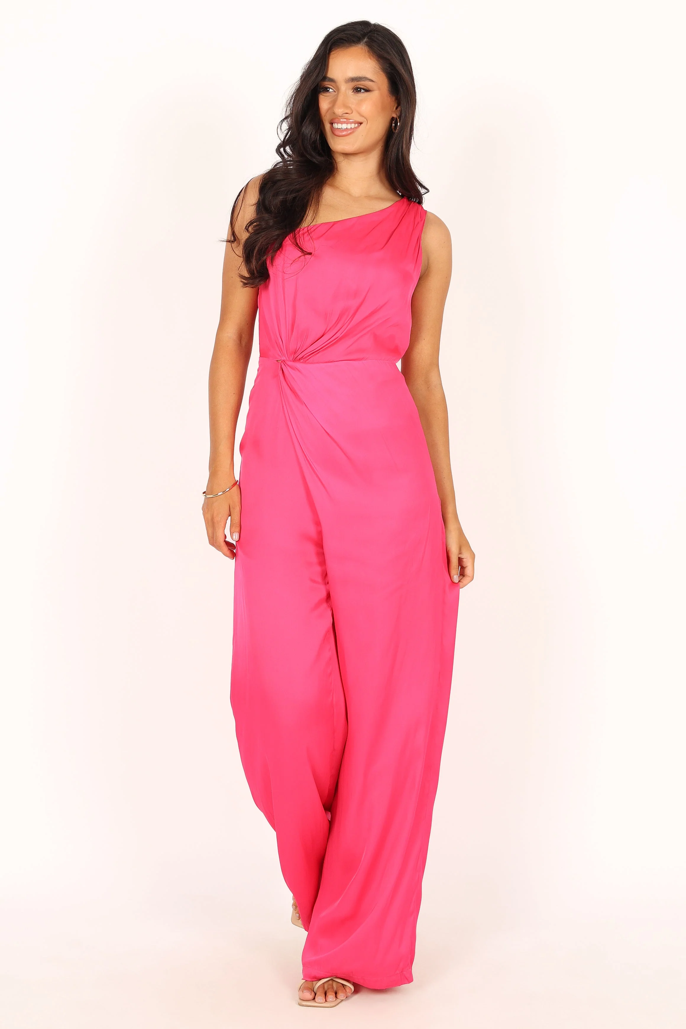 Isabel One Shoulder Jumpsuit - Pink