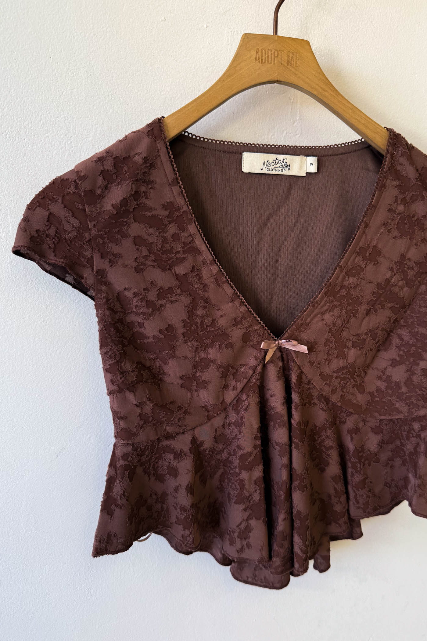 Textured Floral Cap Sleeve Top