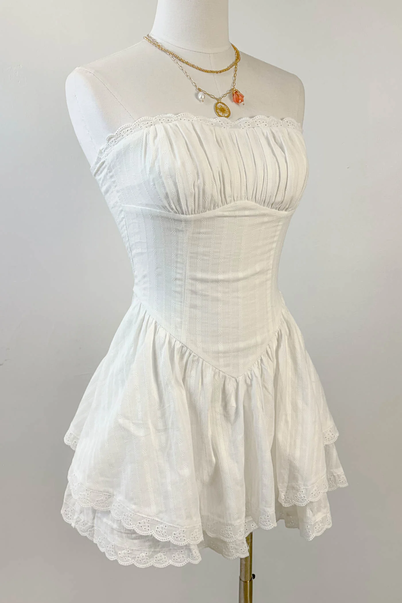 Mini Ruffled Strapless Dress