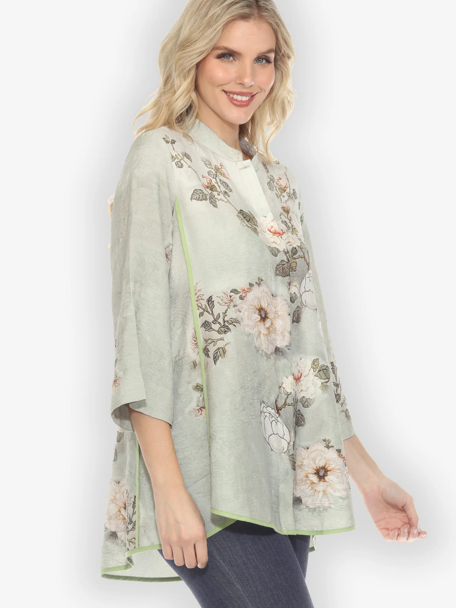 Baby White Peony Tummy Tuck Shirt