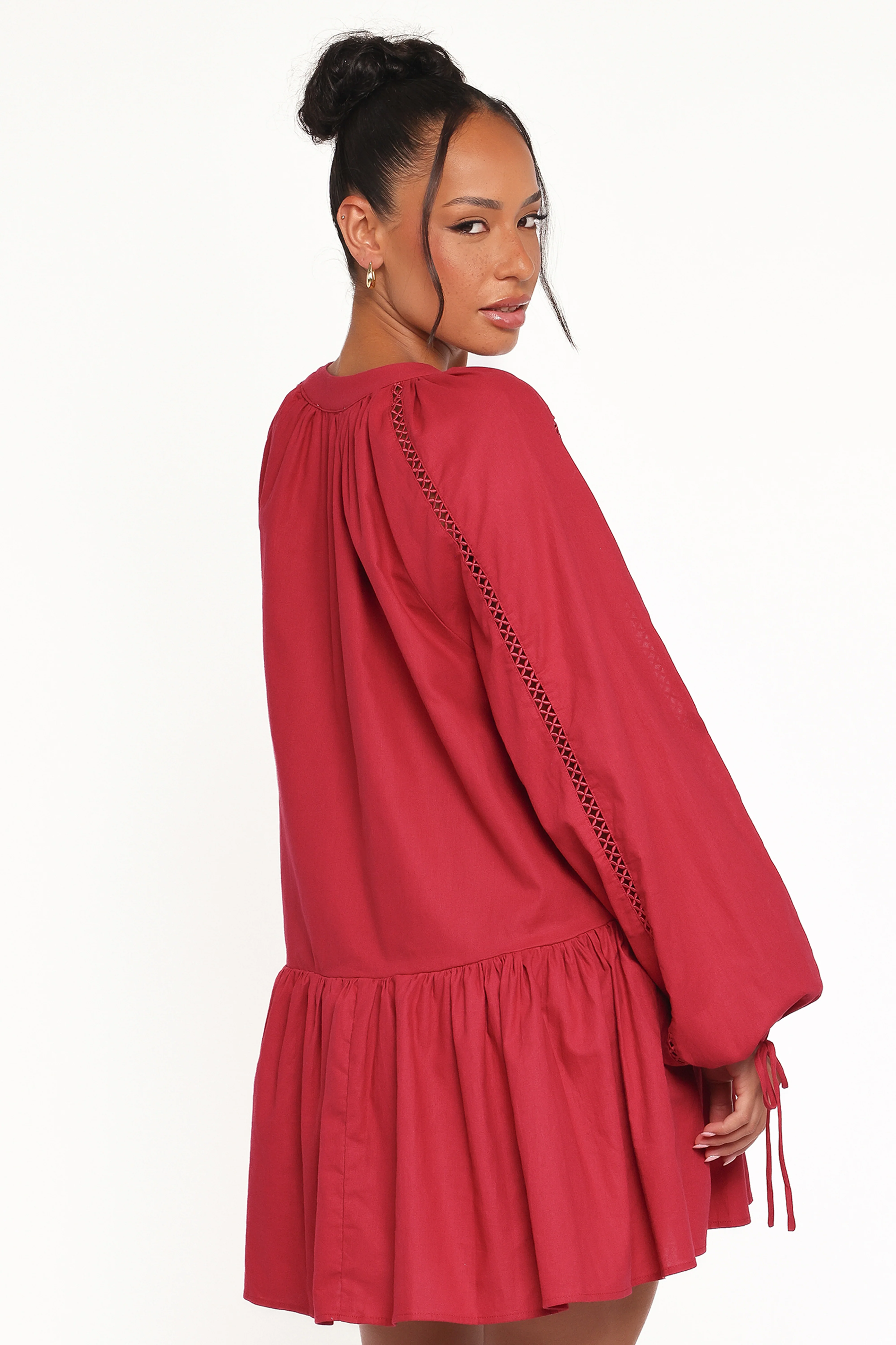 Hart Long Sleeve Mini Dress - Wine