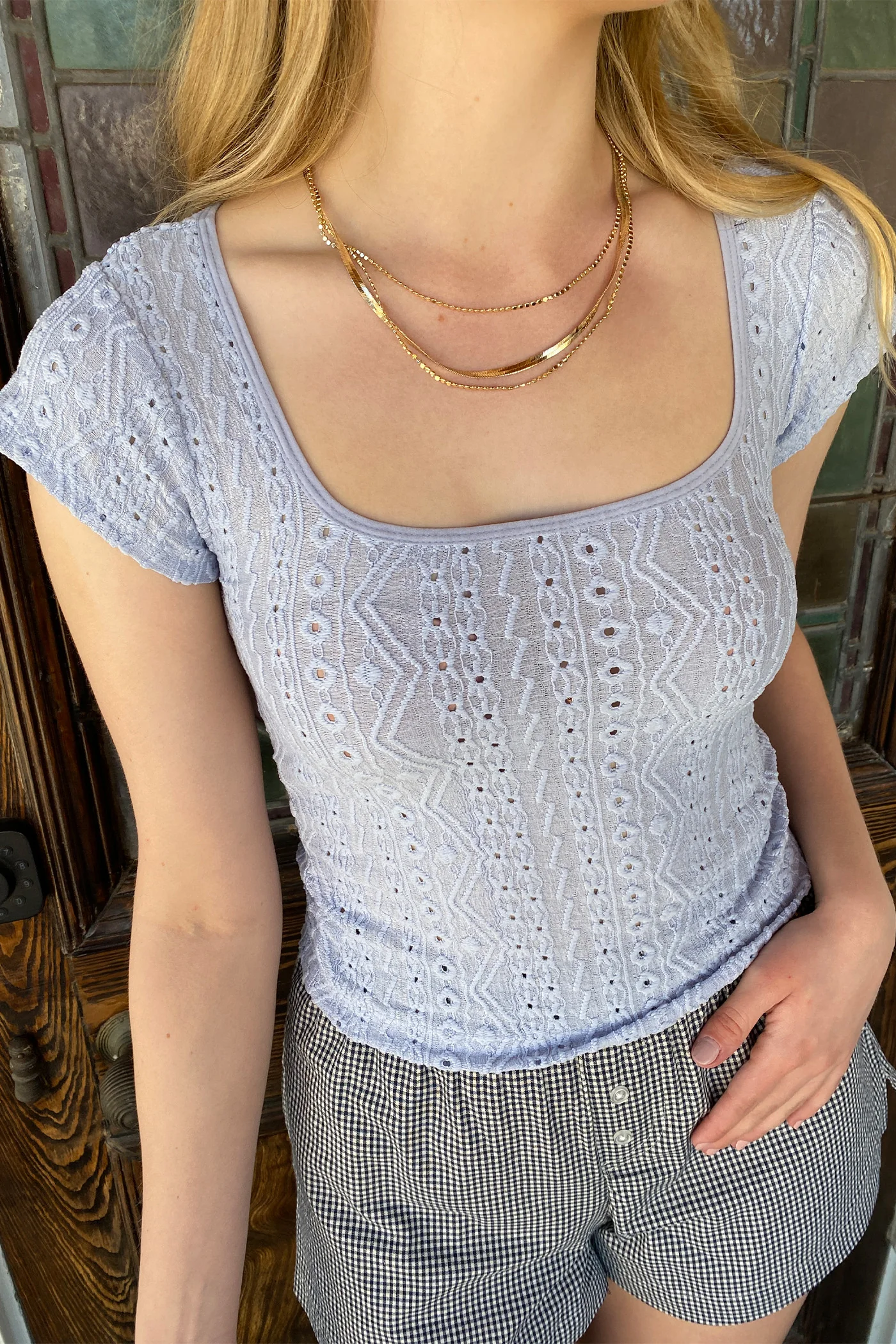 Eyelet Stretch Lace Top