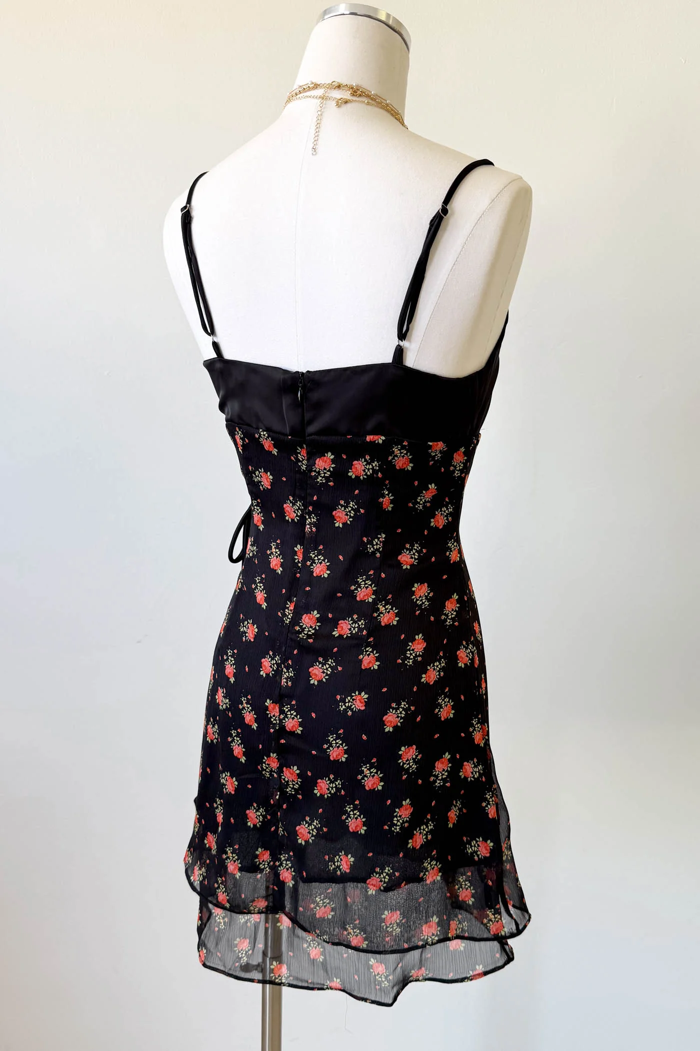 Stretch Lace Mini Wrap Dress