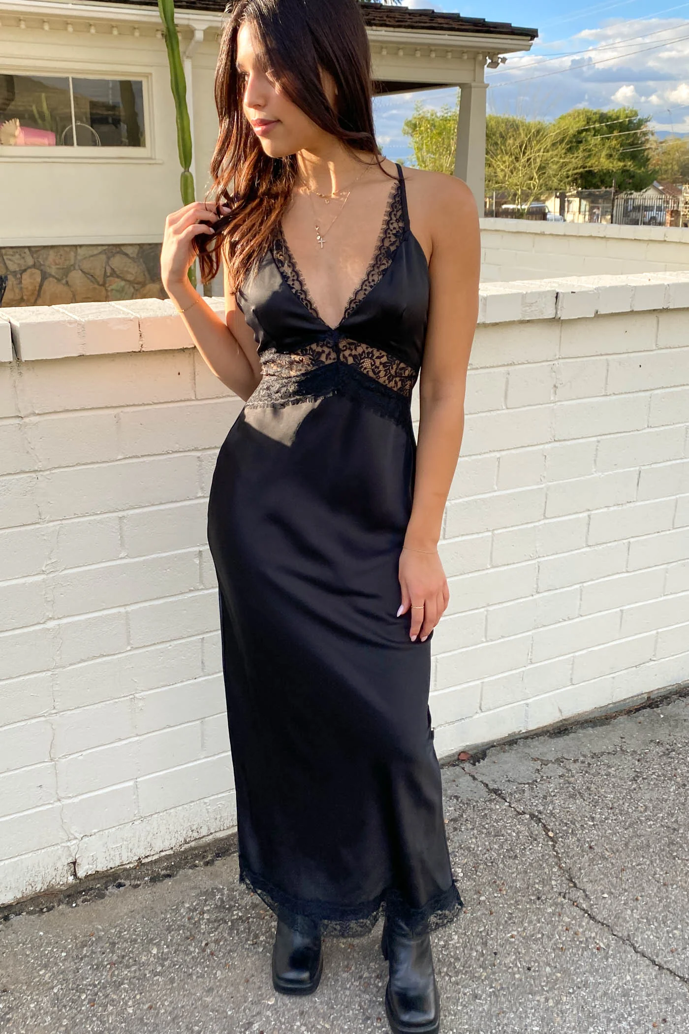 Open Back Laced Maxi Dress