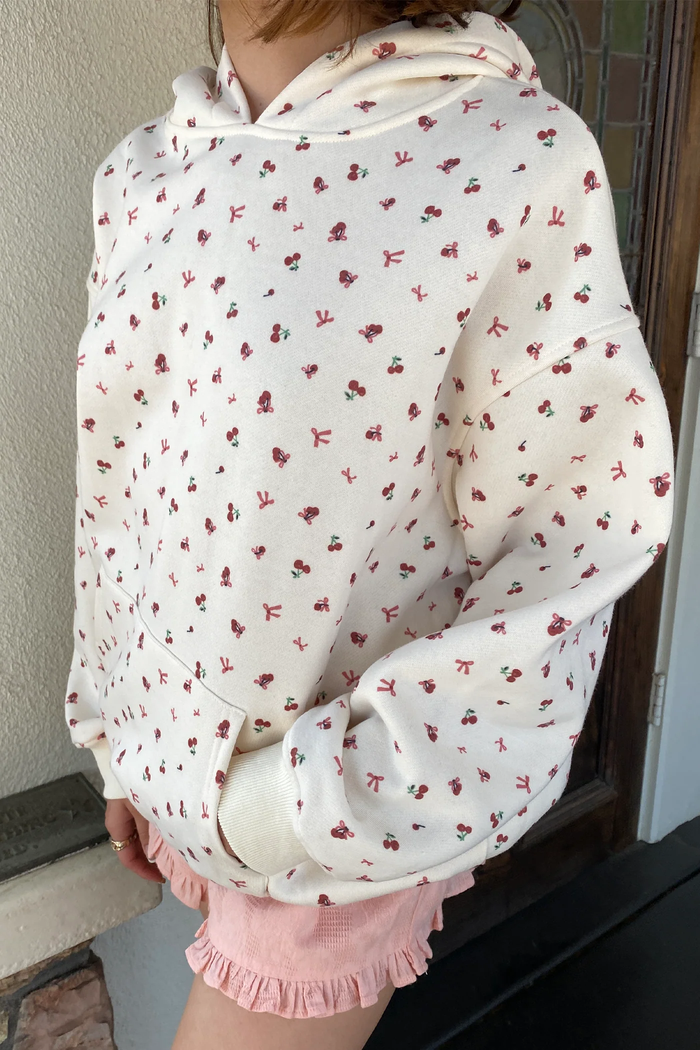 Cherry & Bow Print Hoodie