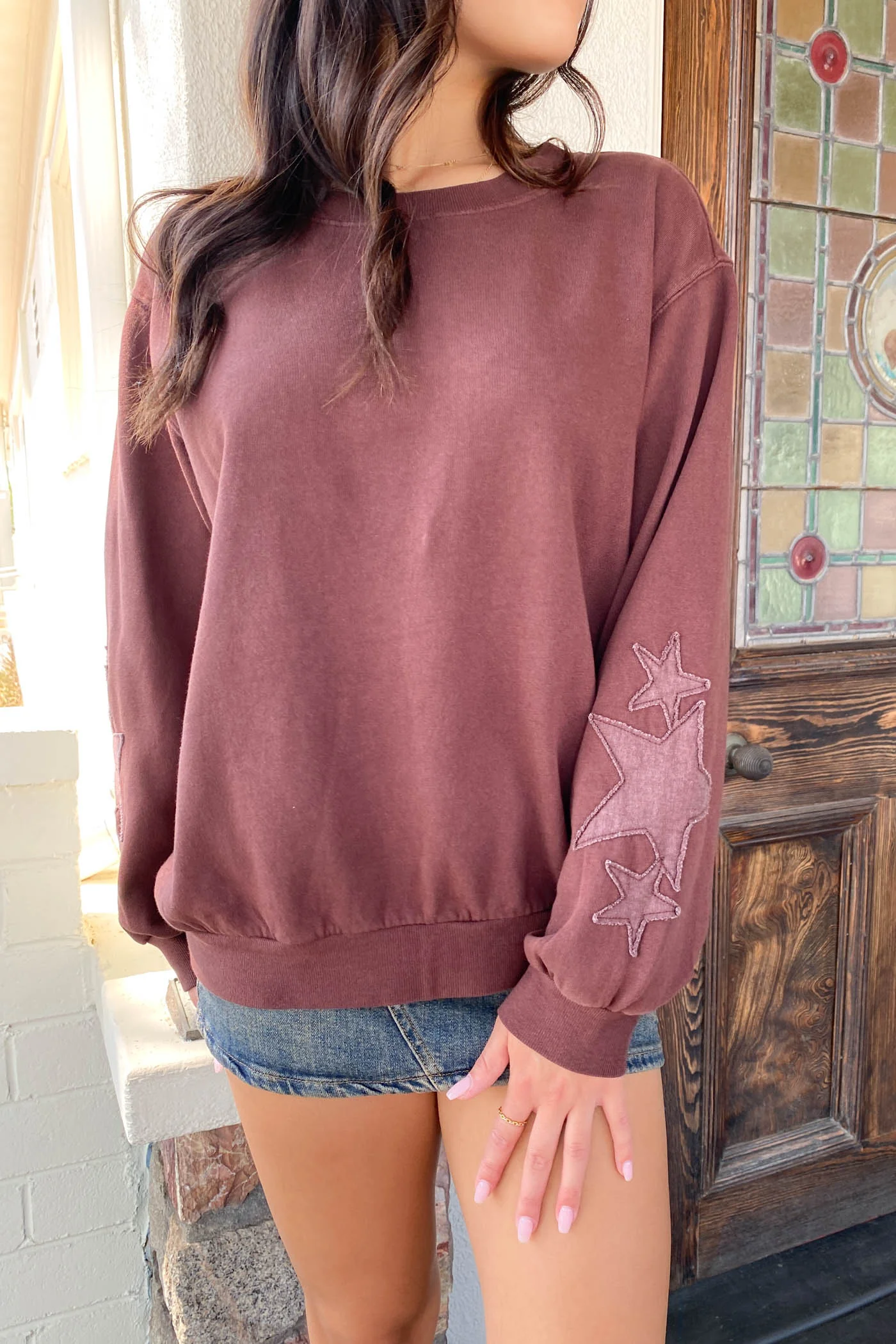 Star Embroidered Sweatshirt