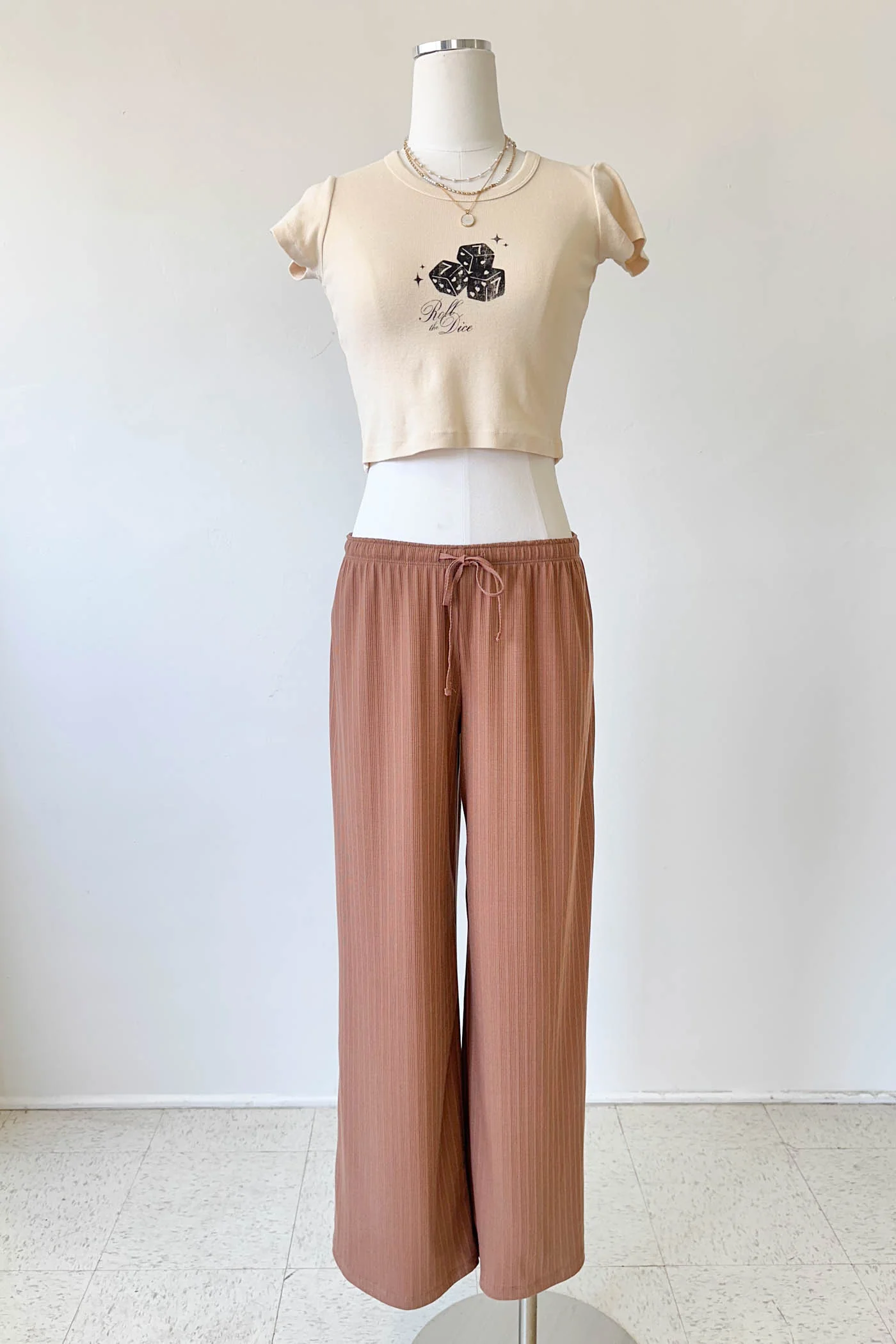 Wide Leg Ribbed Pants