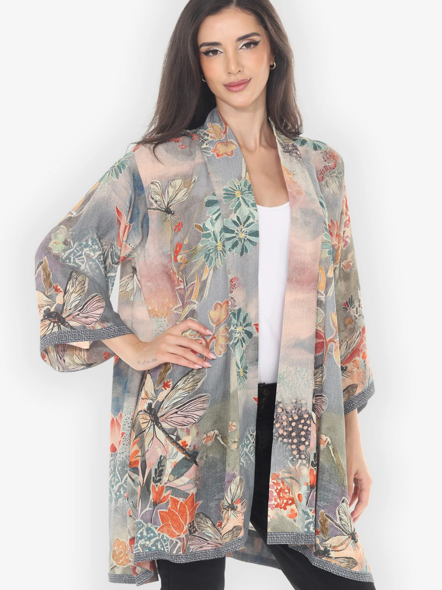 Japanese Modern Dragonfly Kimono Jacket
