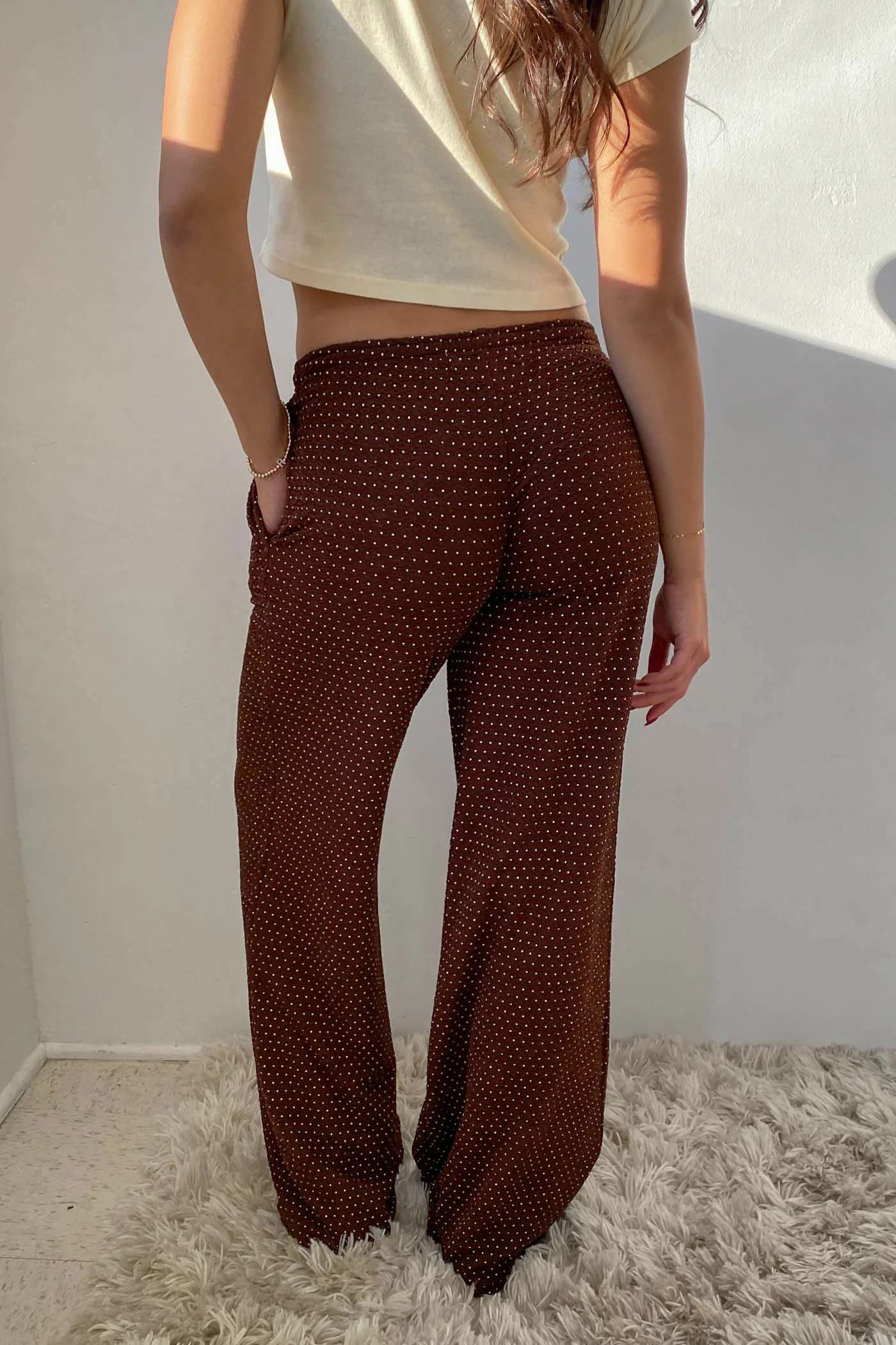 Swiss Dot Wide Leg Pants