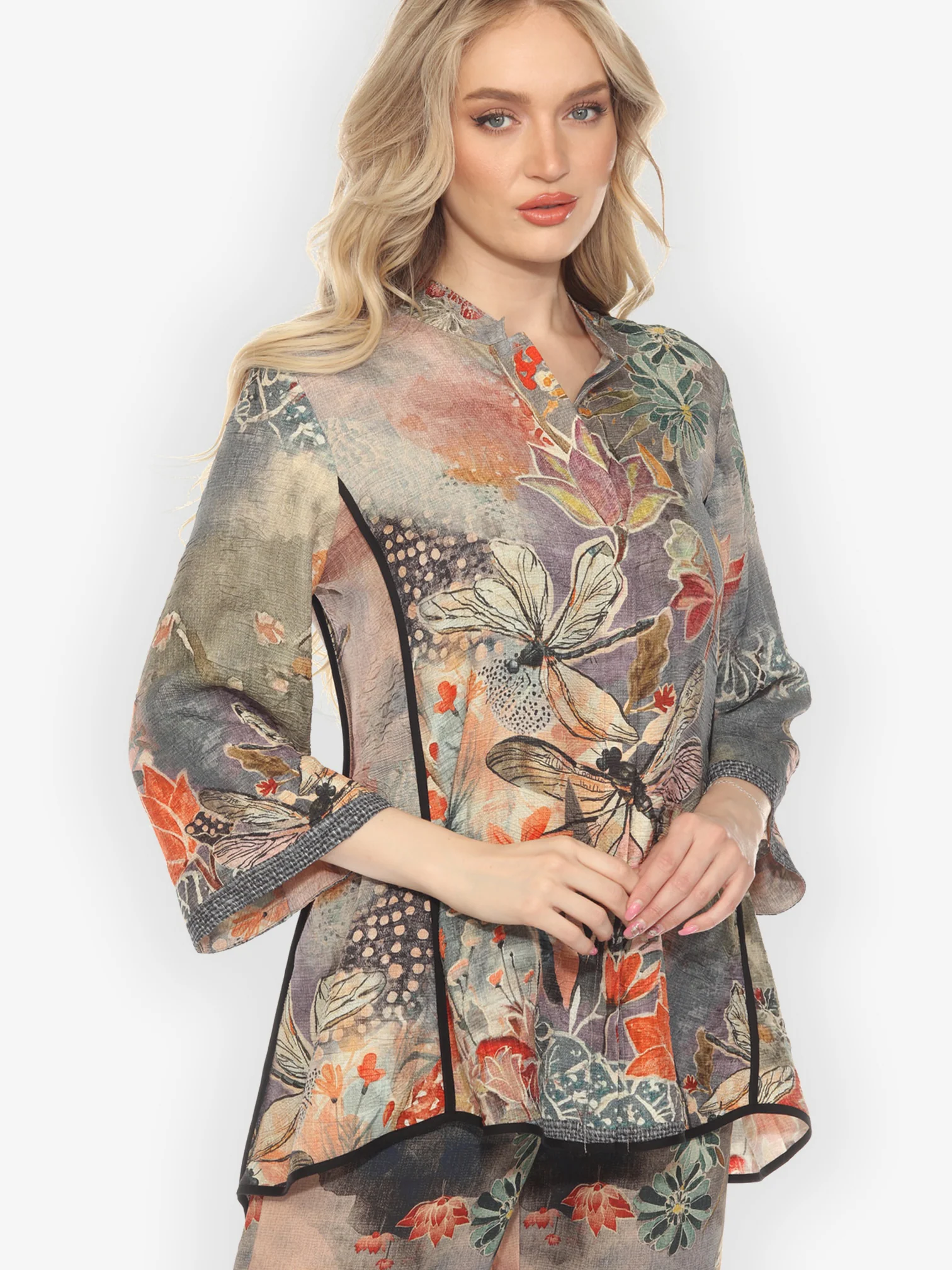 Japanese Modern Dragonfly Tummy Tuck Shirt