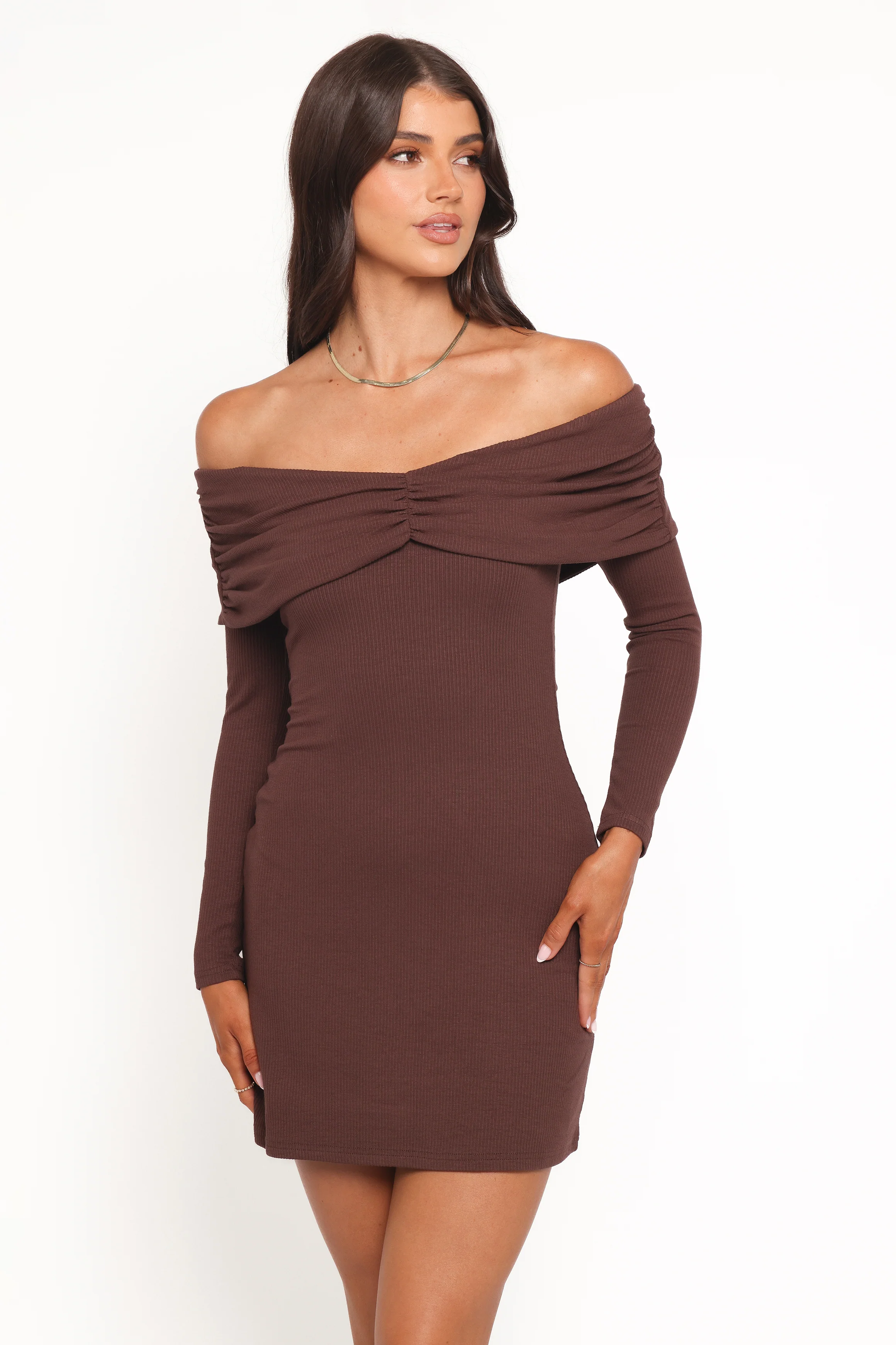 Danica Mini Dress - Chocolate Brown