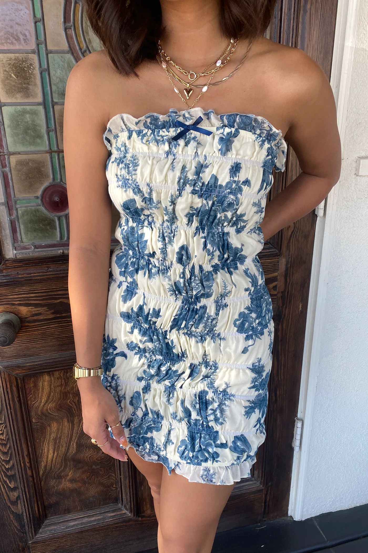 Floral Strapless Mini Dress