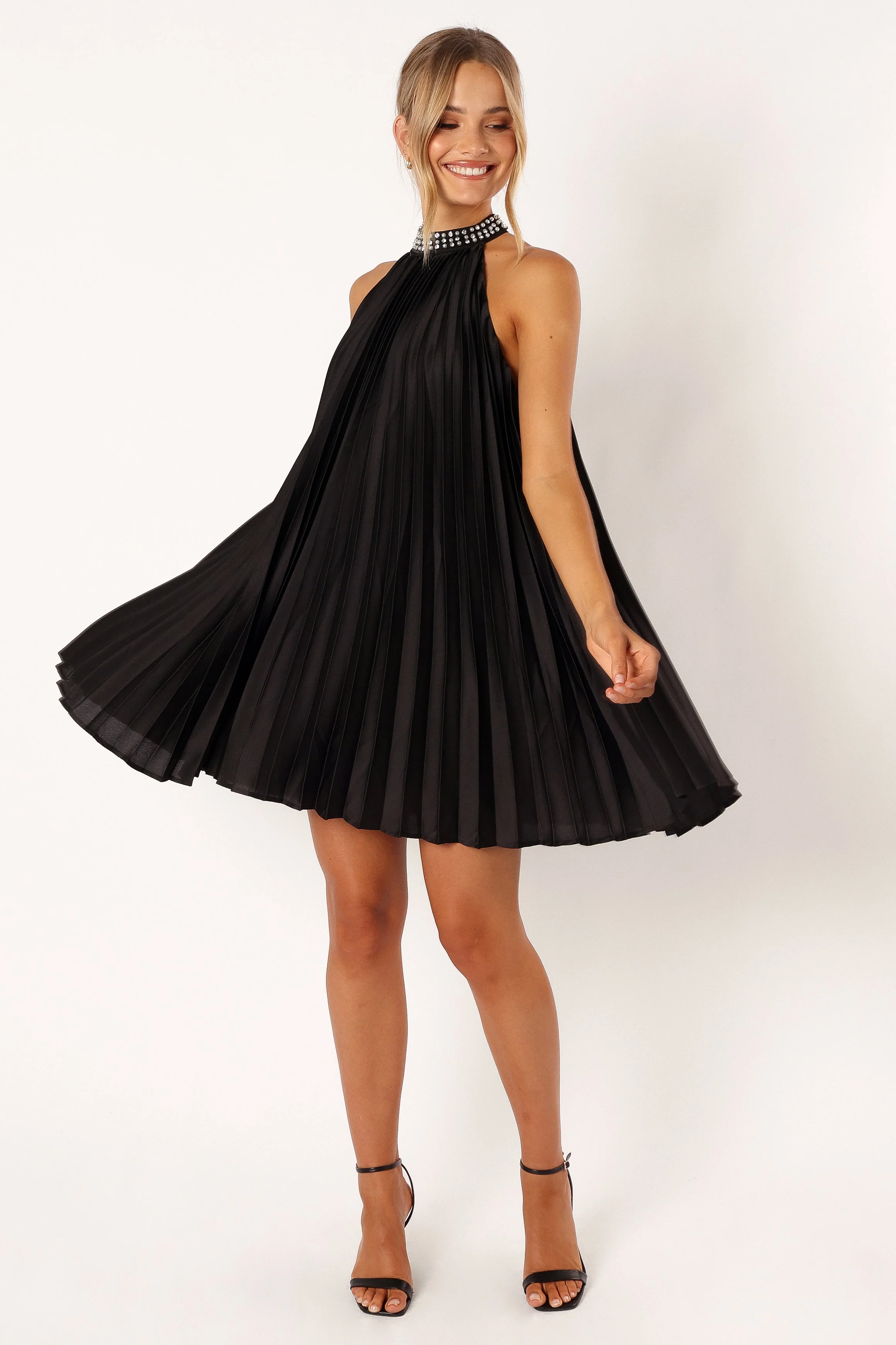 Lizzy Halterneck Mini Dress - Black