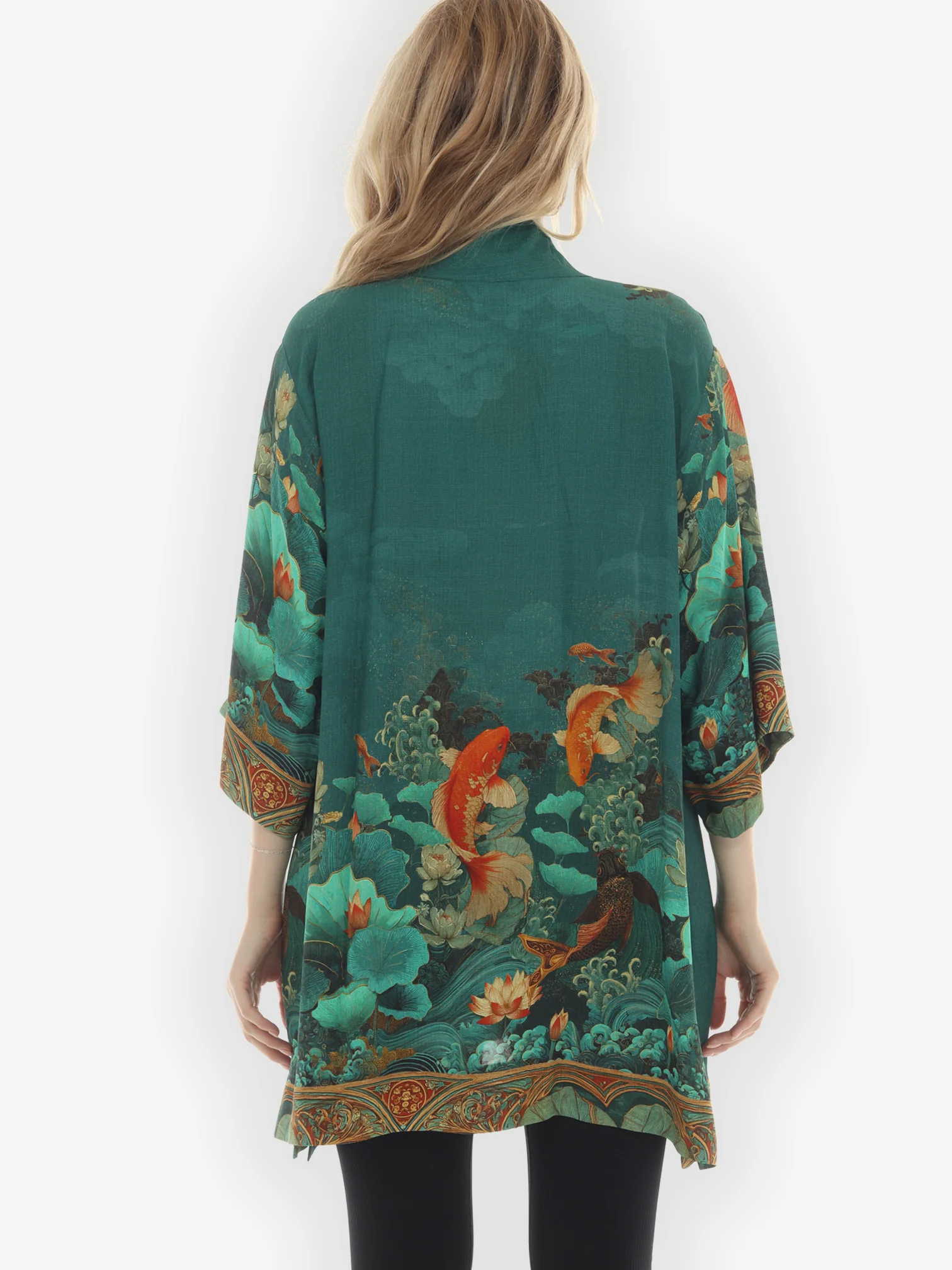 Koi Fish Sea Wave Kimono Jacket