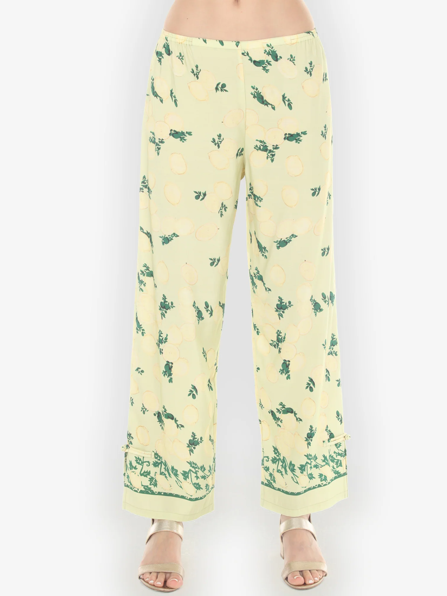 Citron Lemon Print Pull on Pant