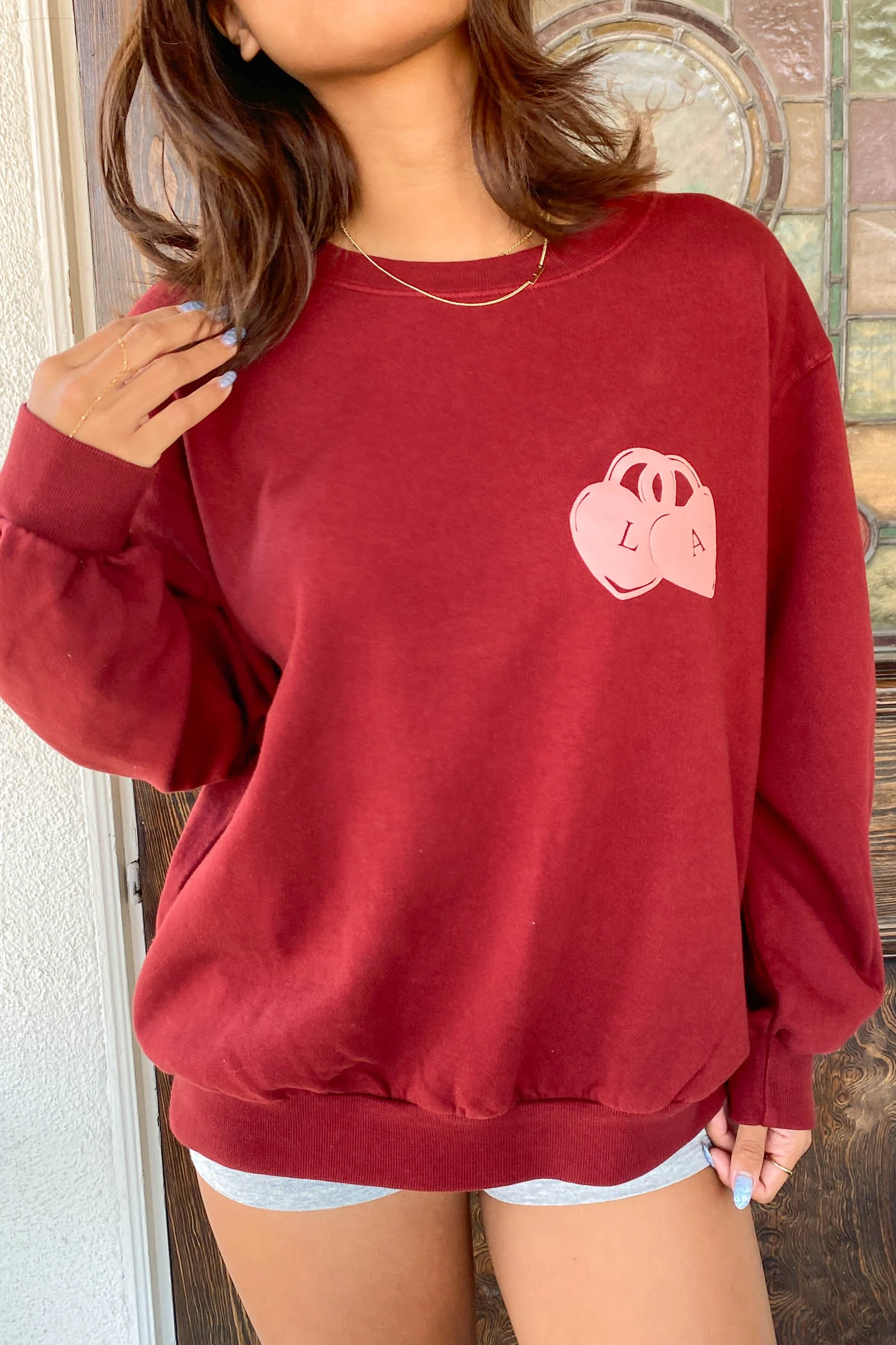 Locket Puff Print Graphic Sweatshirt
