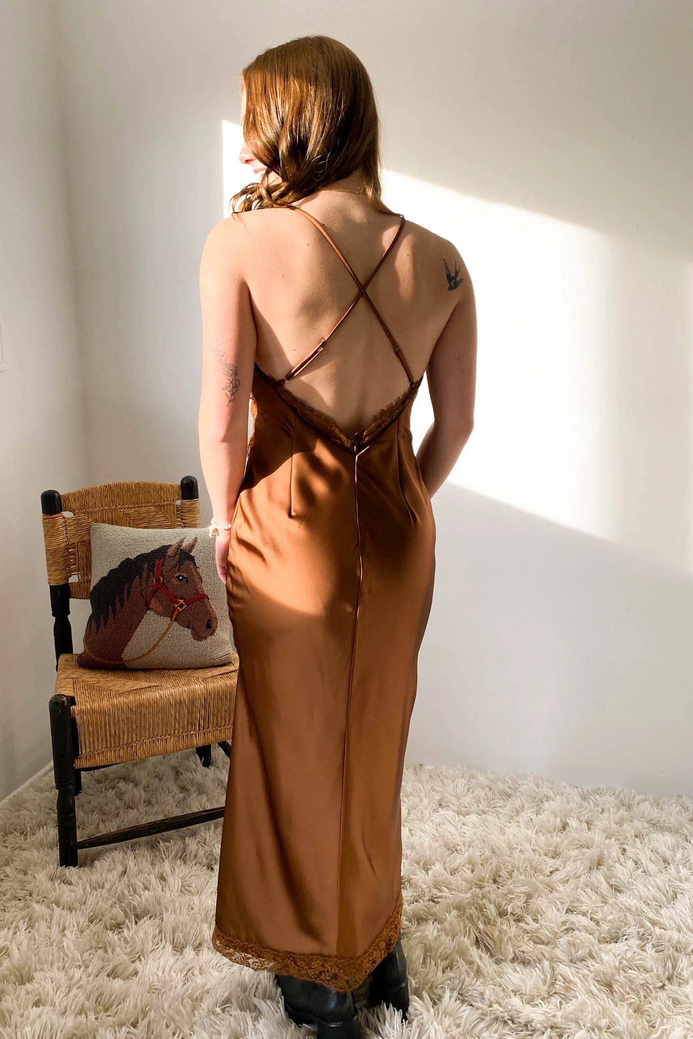 Open Back Laced Maxi Dress