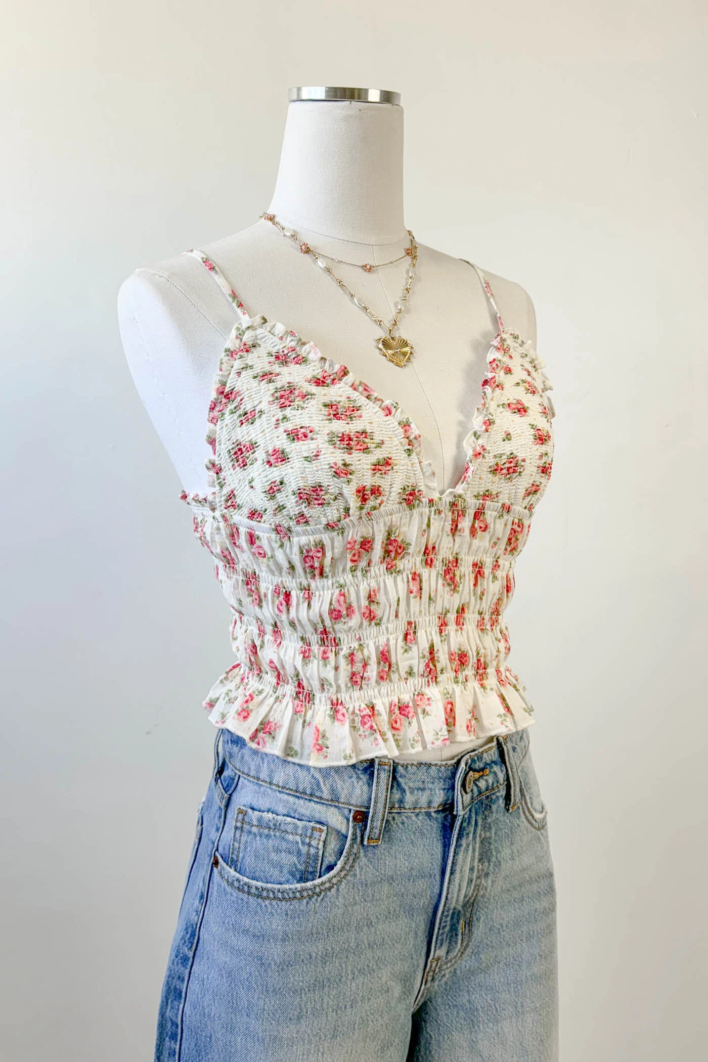 Floral Smocked Cami Top