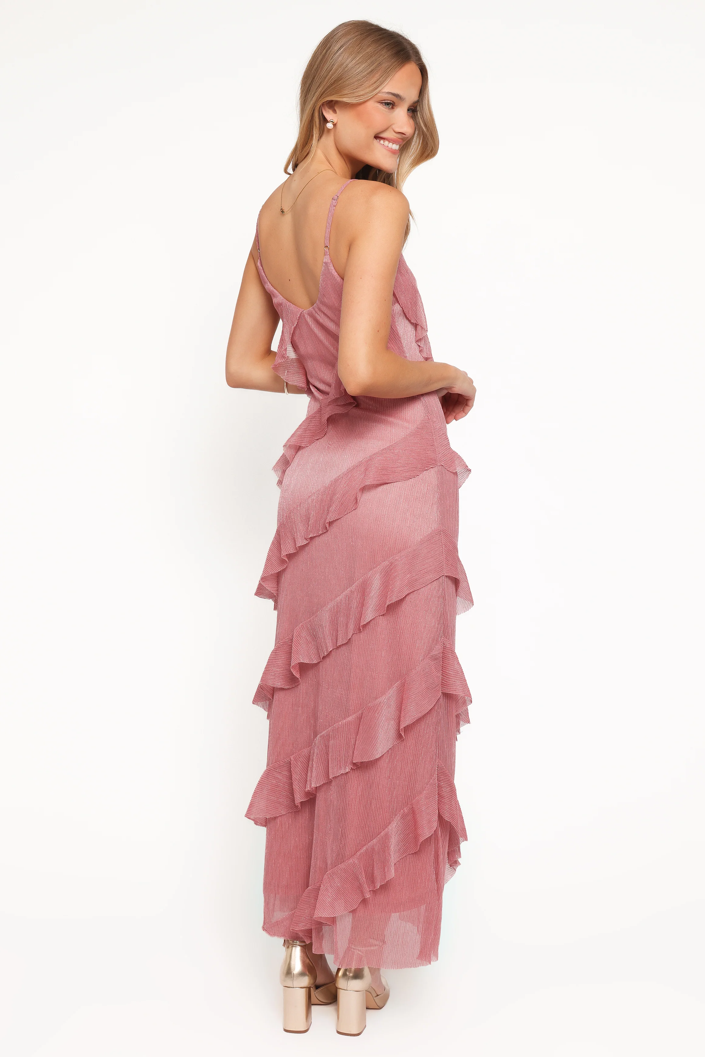 Ciao Ruffles Maxi Dress - Pink
