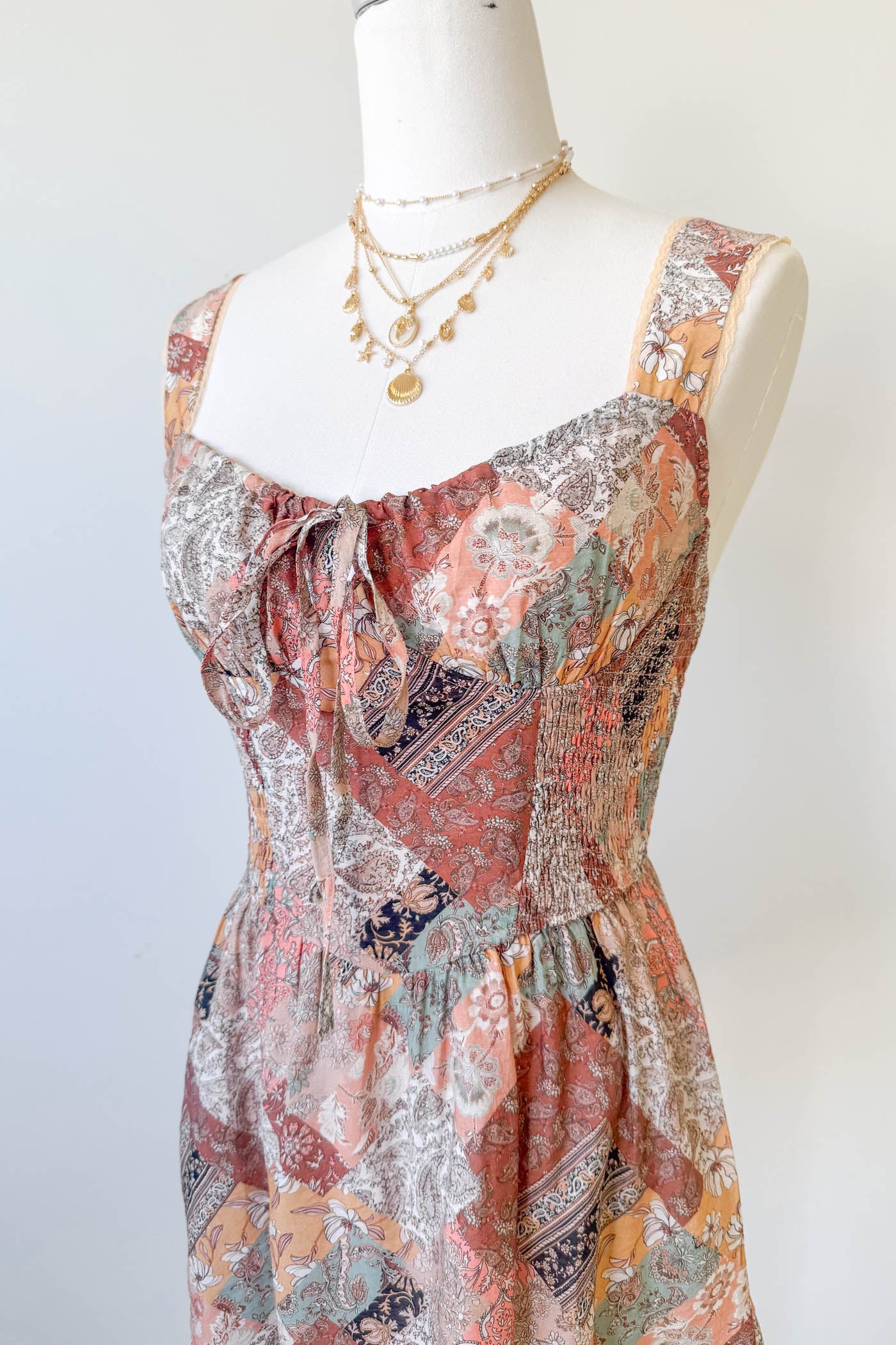 Patchwork Print Mini Dress