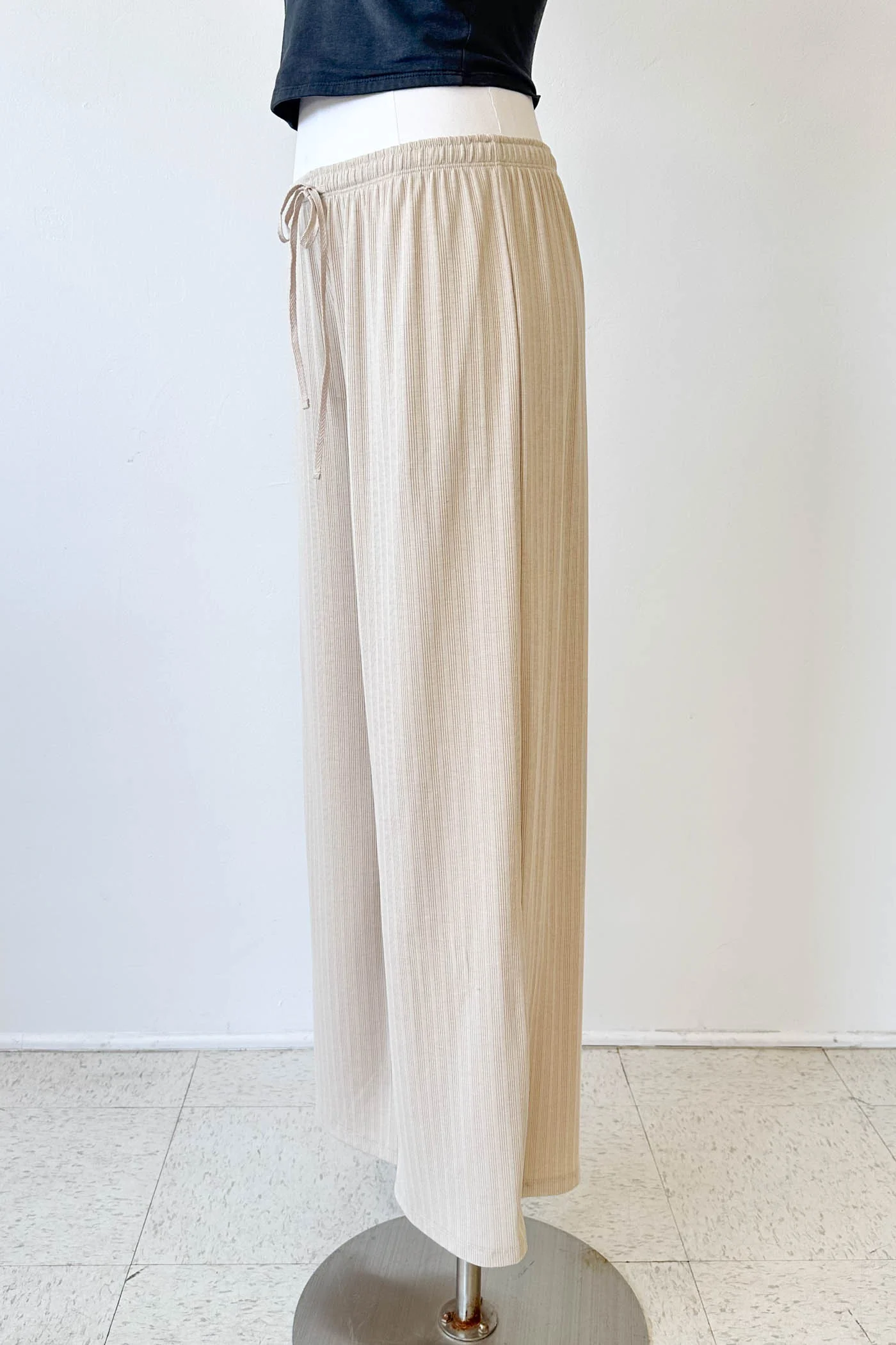 Wide Leg Ribbed Pants