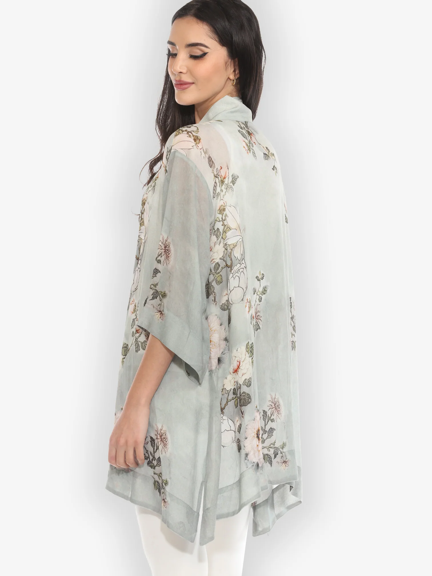Baby White Peony Kimono Jacket