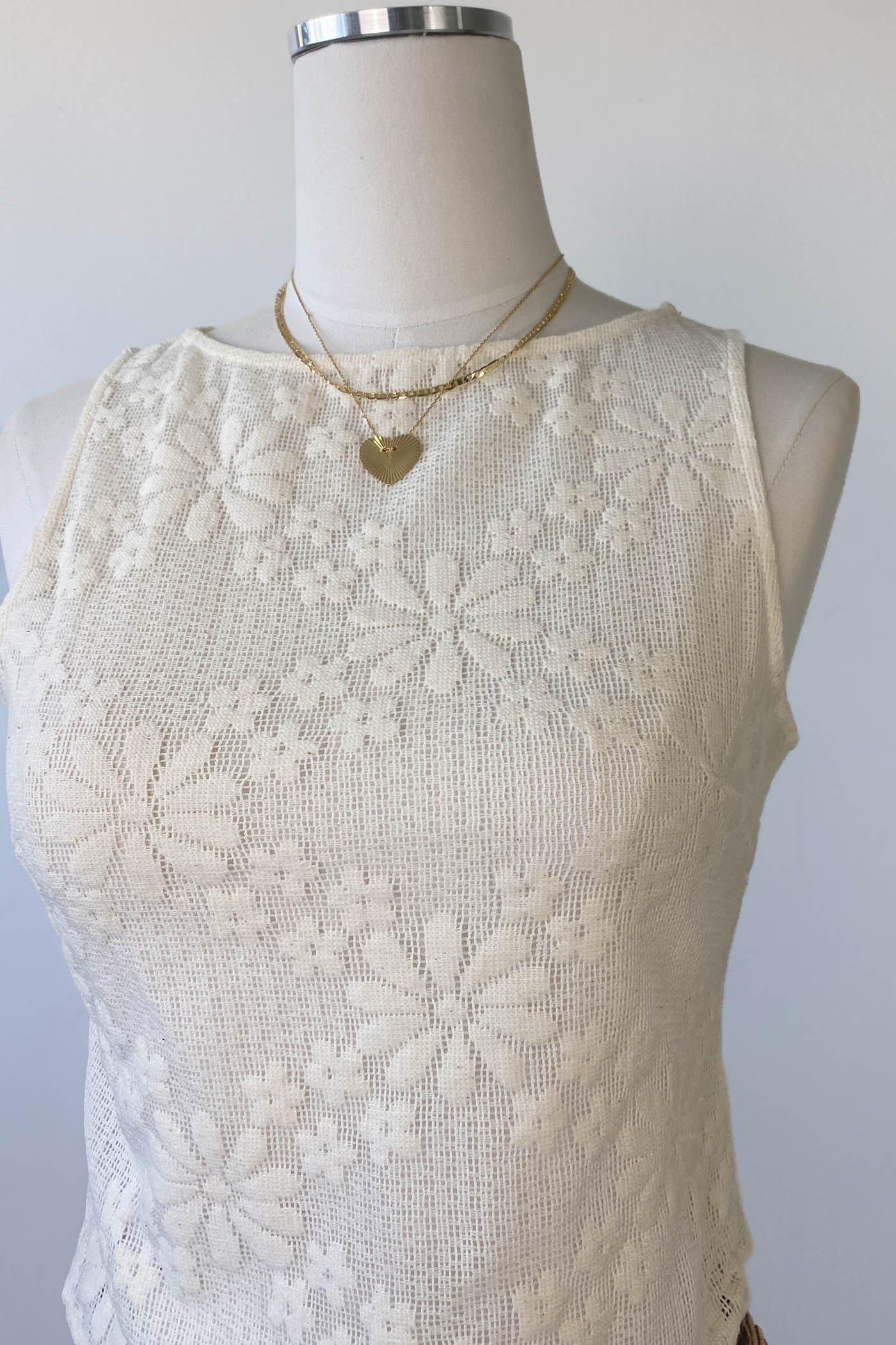 Sheer Lace Sleeveless Top