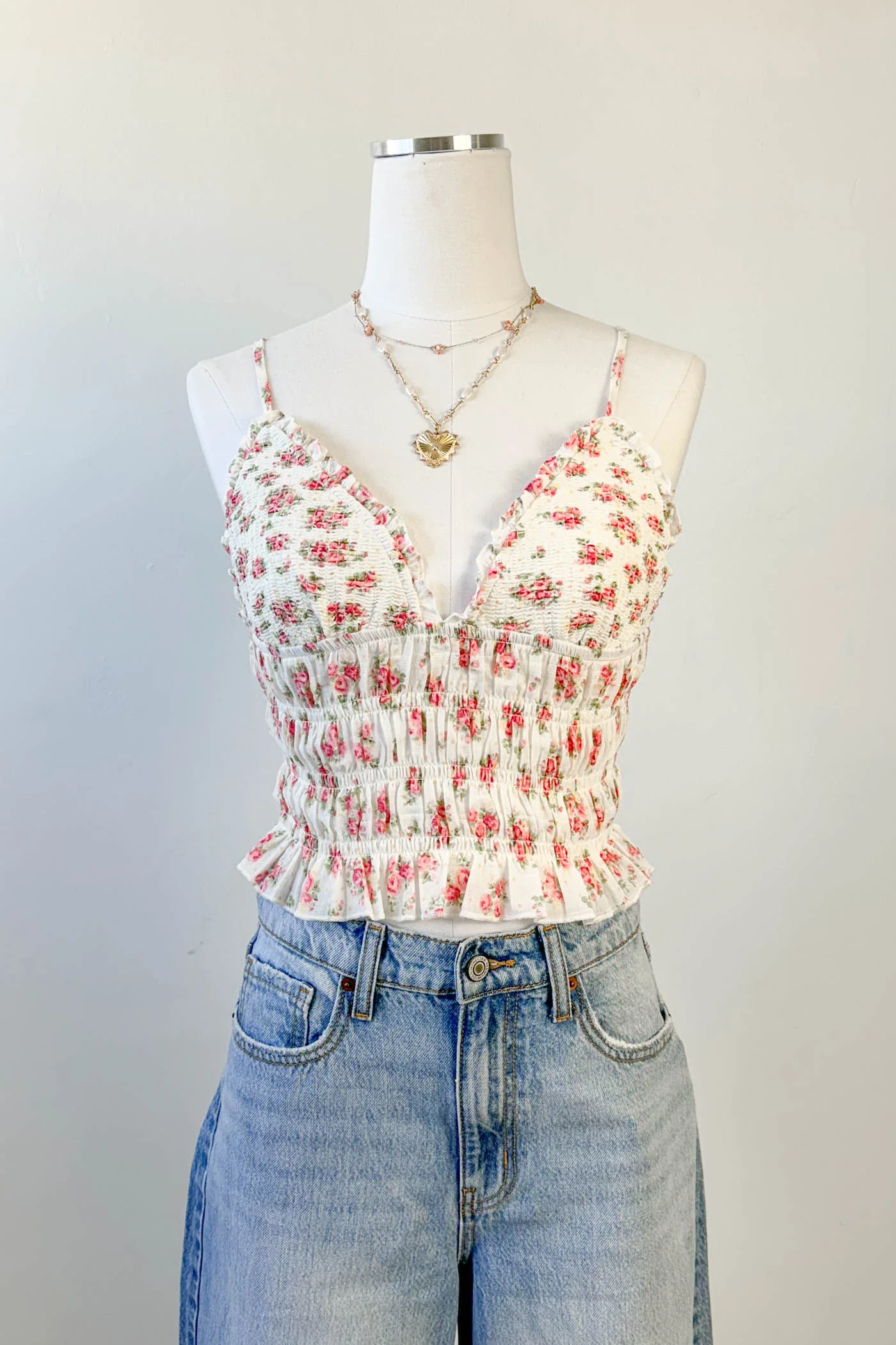 Floral Smocked Cami Top