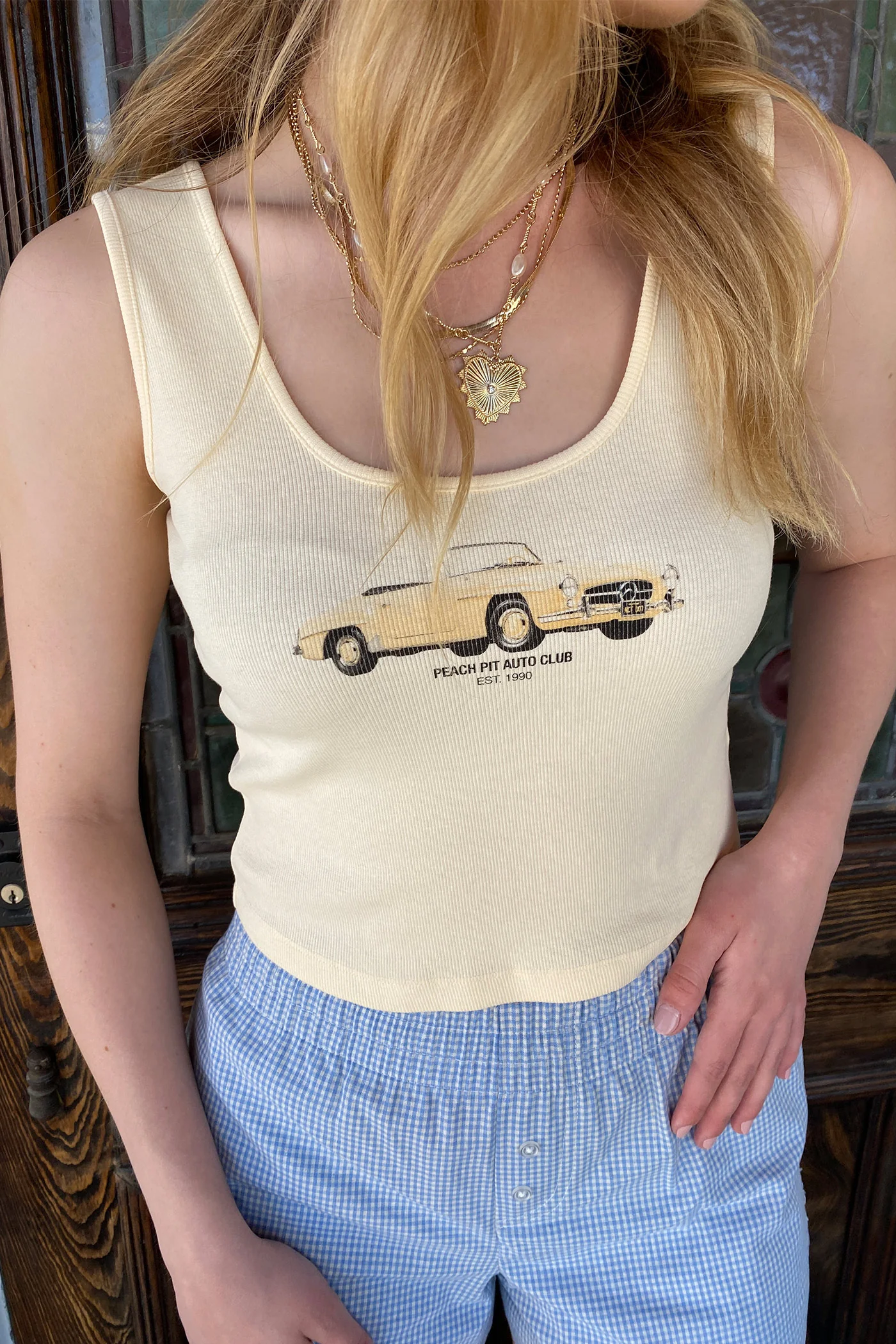 Peach Pitt Graphic Tank Top