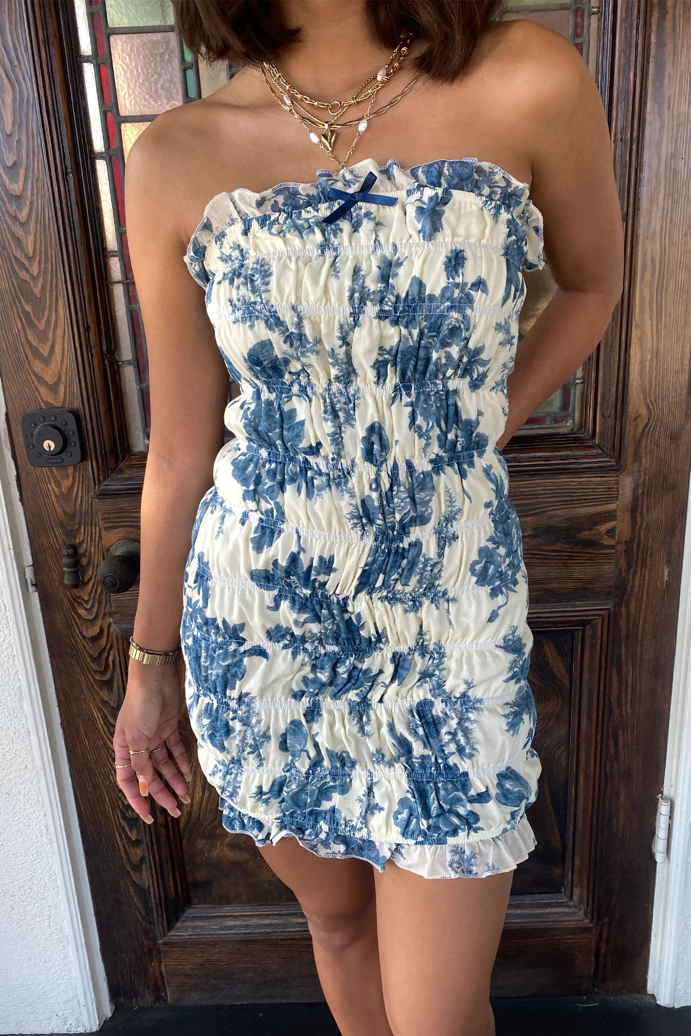 Floral Strapless Mini Dress