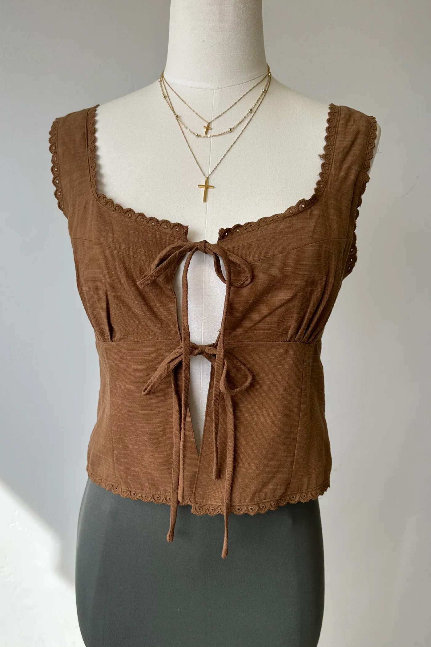 Split Front Sleeveless Top