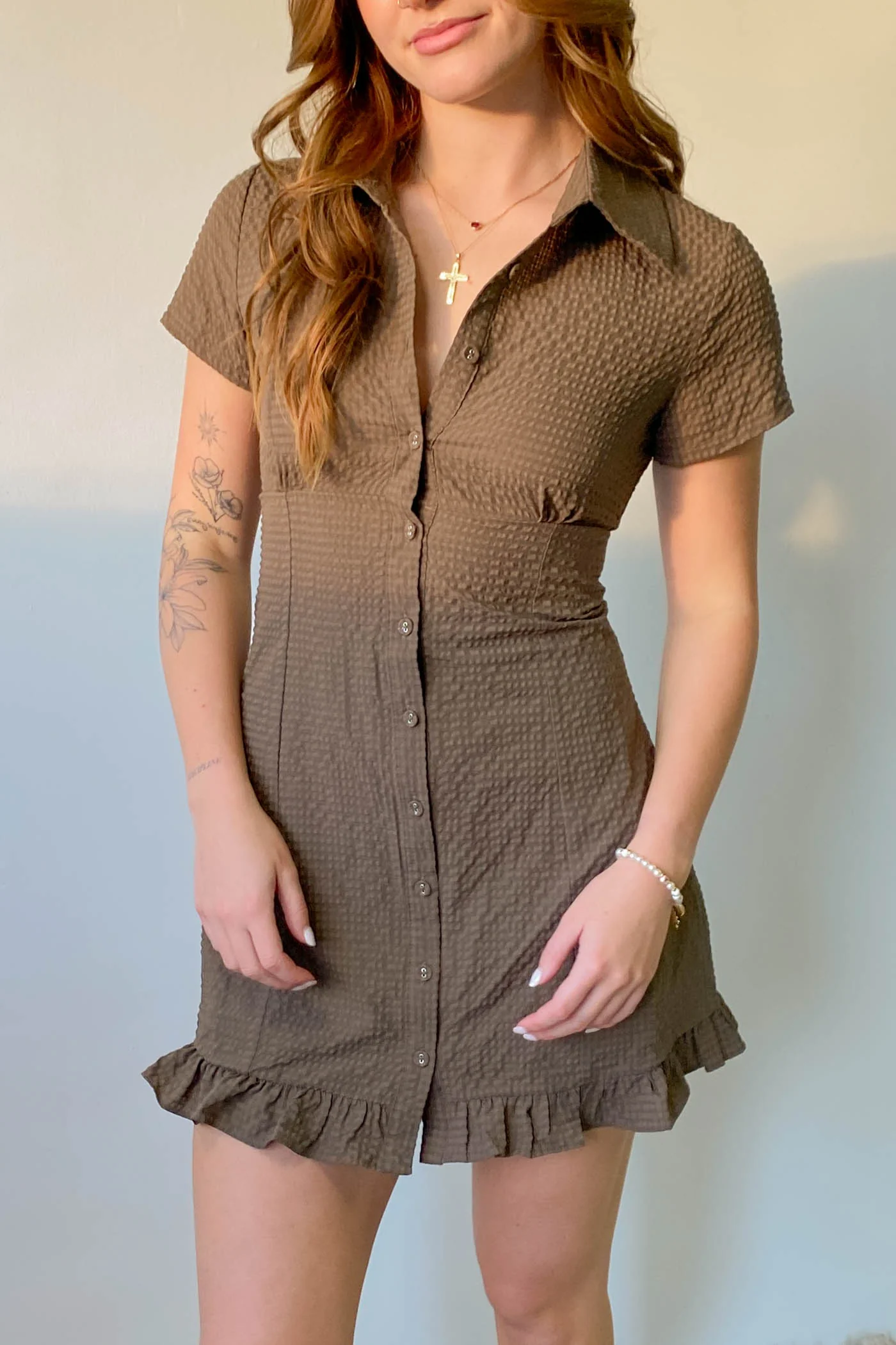 Button Up Front Empire Dress