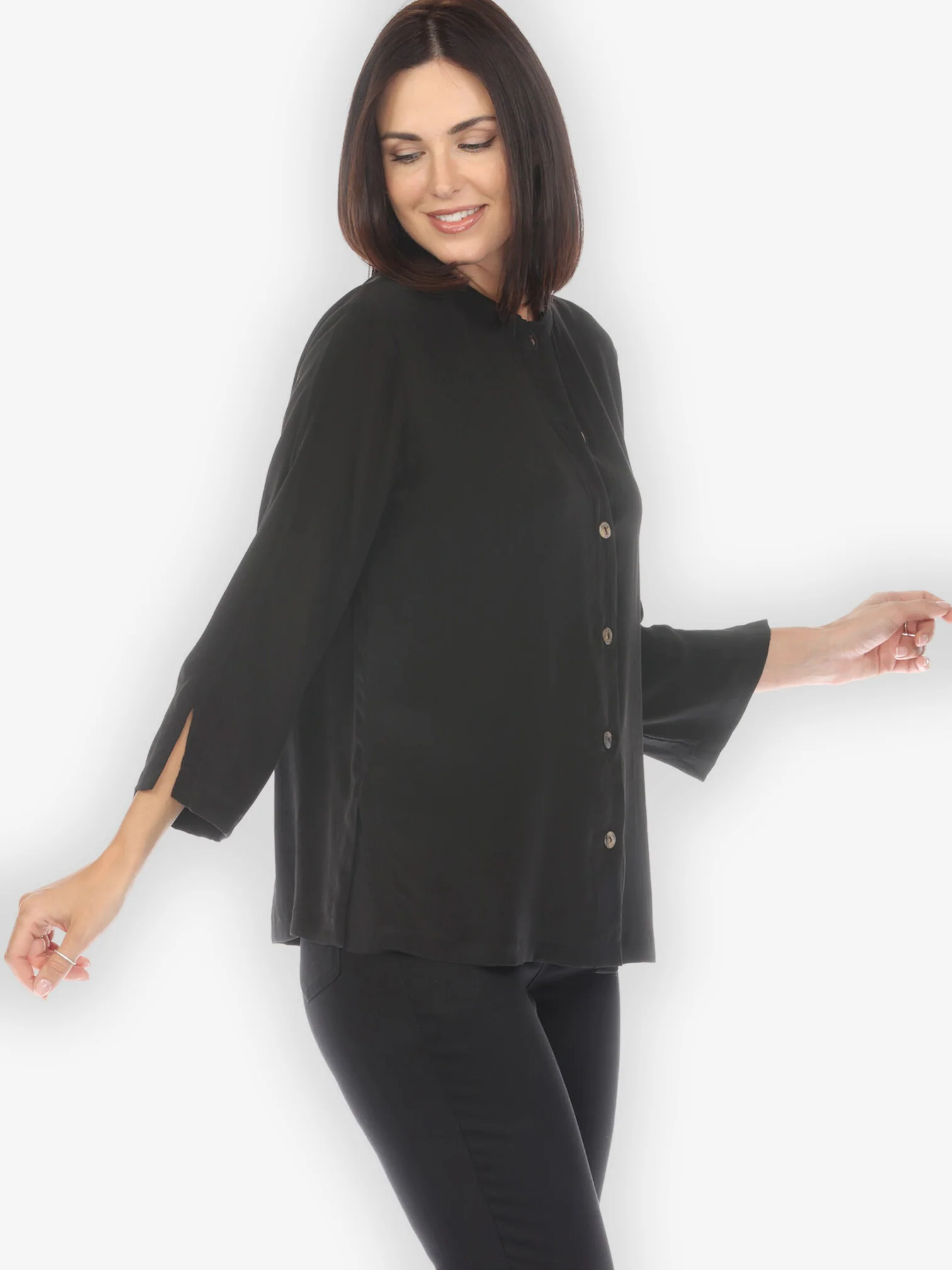 Solid Pure Silk Blouse