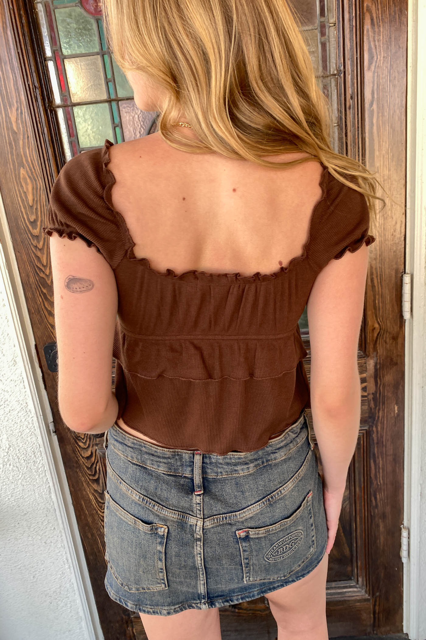 Split Front Babydoll Top